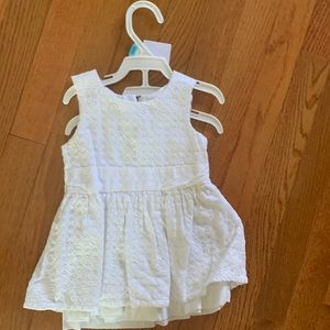 NWOT Cat & Jack white eyelet dress w/ gold zipper
